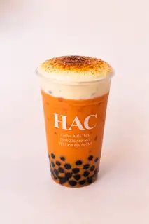 Thái Đỏ Trứng Cháy (L) - 35.000 ₫ tại HẠC Coffee Milk Tea - Nguyễn Kiệm 