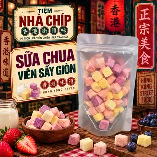 Sữa Chua Viên Sấy Giòn (100g) - 69.000 ₫ tại Ăn Vặt Chíp Chíp - Mì Trộn, Cá Viên Chiên & Tóp Mỡ Da Giòn - Nguyễn Đình Chiểu