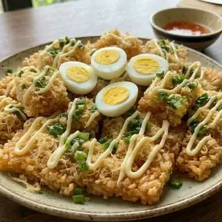 Hình ảnh Cơm cháy mỡ hành chà bông cút cút