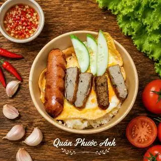 Hình ảnh Cơm xúc xích chả cá phủ trứng ngon - đặc sản Ninh Thuận