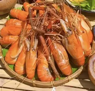 Hình ảnh tôm sú hấp nước dừa