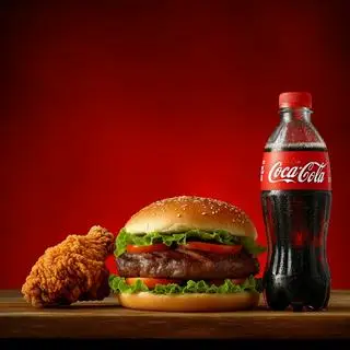 Hình ảnh combo burger - gà rán - coca