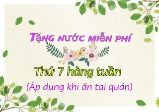 Tặng nước miễn phí (Thứ 7 hàng tuần khi dùng món tại quán) - 1.000 ₫ tại Bún Đậu Mắm Tôm Ba Anh Em - 42 Nguyễn Gia Trí