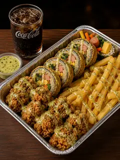 Kimbap sốt bơ tỏi & thảo mộc - gà viên - khoai tây ( tặng coca cola ) - 98.000 ₫ tại Chicken DL - Kimbap, Gà Rán & Món Ăn Hàn Quốc - Nguyễn Đình Chiểu