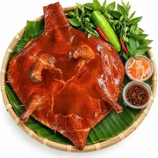 Hình ảnh vịt quay da giòn kèm xôi 