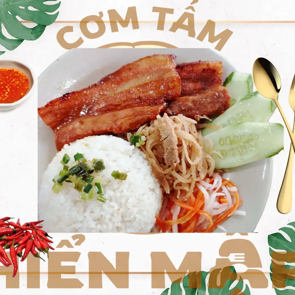 Cơm ba rọi bì - 65.000 ₫ tại Cơm Tấm Hiển Mập - Bùi Hữu Nghĩa