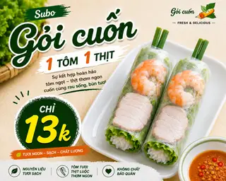 GỎI CUỐN TÔM THỊT - 1 CUỐN - 13.000 ₫ tại Ăn Vặt & Gỏi Cuốn SUBO - Đào Trí