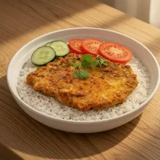 Cơm sườn cốt lết chiên - 56.000 ₫ tại Mì Xào Tuấn Phương