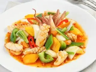Hình ảnh mực xào củ hành không cơm
