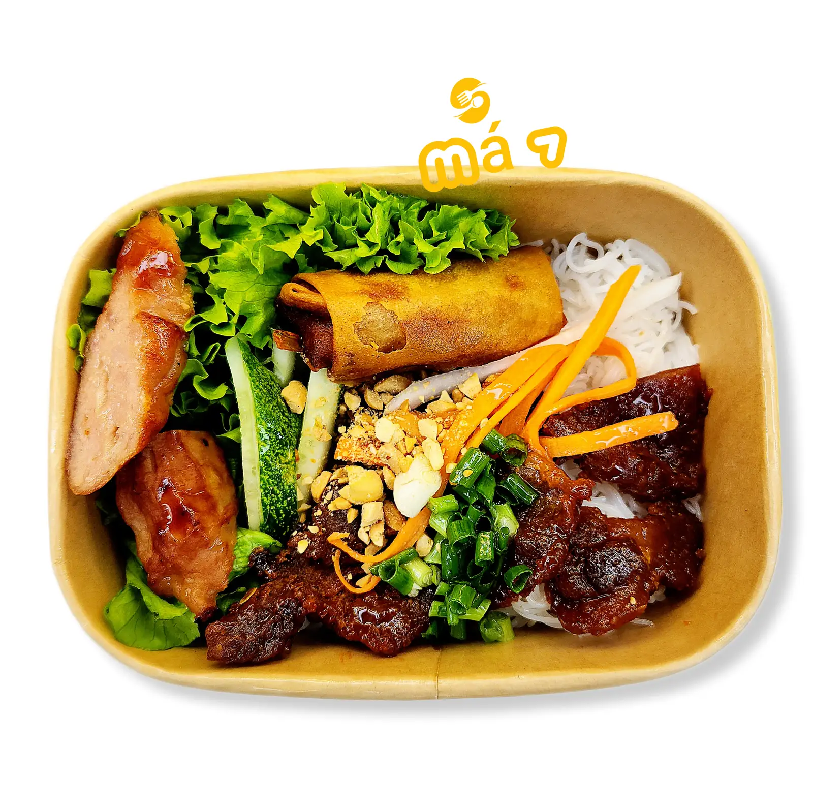 BÚN THỊT NƯỚNG + CHẢ GIÒ TÔM + NEM NƯỚNG - 75.000 ₫ tại Bún Thịt Nướng - Cơm Tấm Má Bảy