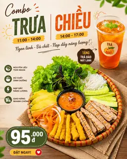 Combo Trưa, Chiều Nem Nướng - 95.000 ₫ tại Ahu Foodies - Pizza, Mì Ý & Nem Nướng Nha Trang - Phạm Ngũ Lão