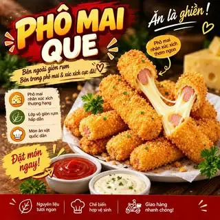 Hình ảnh 2 Cây Phô Mai Que Nhân Xúc Xích