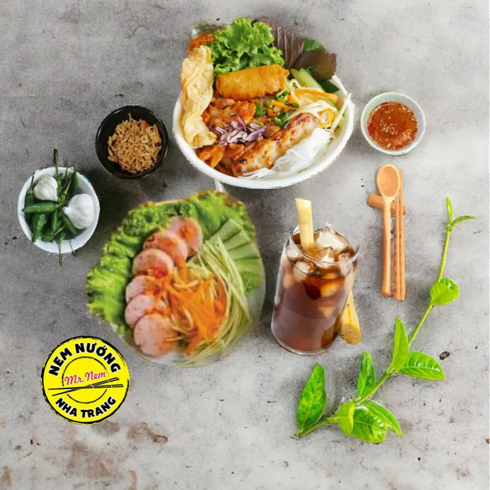 Combo1 (Bún thịt nướng + Nem chua phần + Nước sâm) - 71.000 ₫ tại Mr Nem - Nem Nướng Nha Trang & Bún Thịt Nướng - Nguyễn Văn Khối