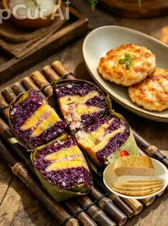 Hình ảnh sét bánh chưng gạo lứt+200g chả ức gà rau củ+200g chả ức gà nướng healthy 