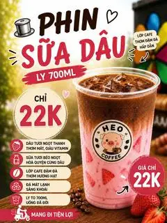 Phin Sữa Dâu - 22.000 ₫ tại Heo Coffee - Cà Phê Bơ Đậu Phộng, Cà Phê Phô Mai & Cà Phê Socola - Nguyễn Khắc Nhu