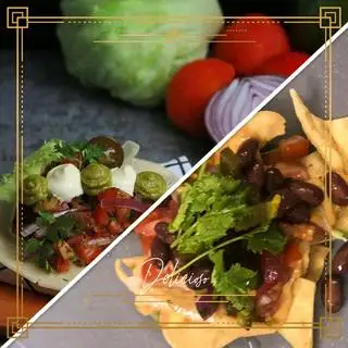 1 TACO BEEF CHILLI CORN CARNE + 1 NACHOS - 170.000 ₫ tại Delicioso - Tacos Fusion