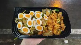 Hình ảnh Dẻo Trộn Mỡ Hành Satế X2 Trứng Lòng Đào, Tóp Mơz