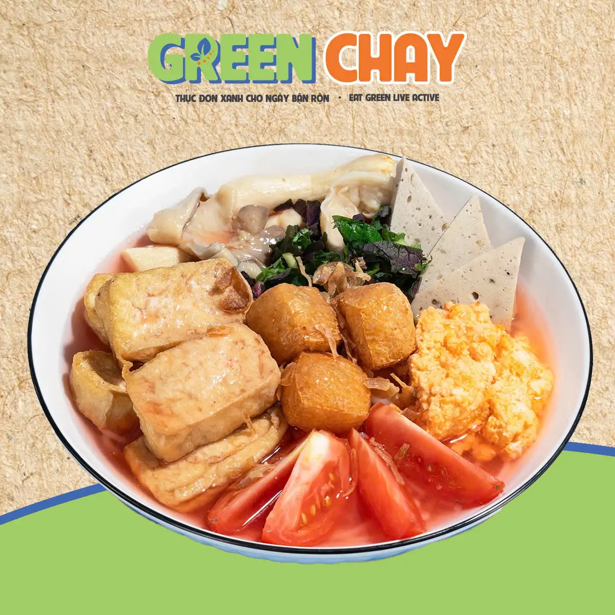 Bún Riêu Chay Vị Bắc (vị Chua thanh của dấm bỗng, khách không ăn được chua không nên đặt) - 49.000 ₫ tại Green Chay - Cơm Chay Và Bún Chay - Hồ Con Rùa