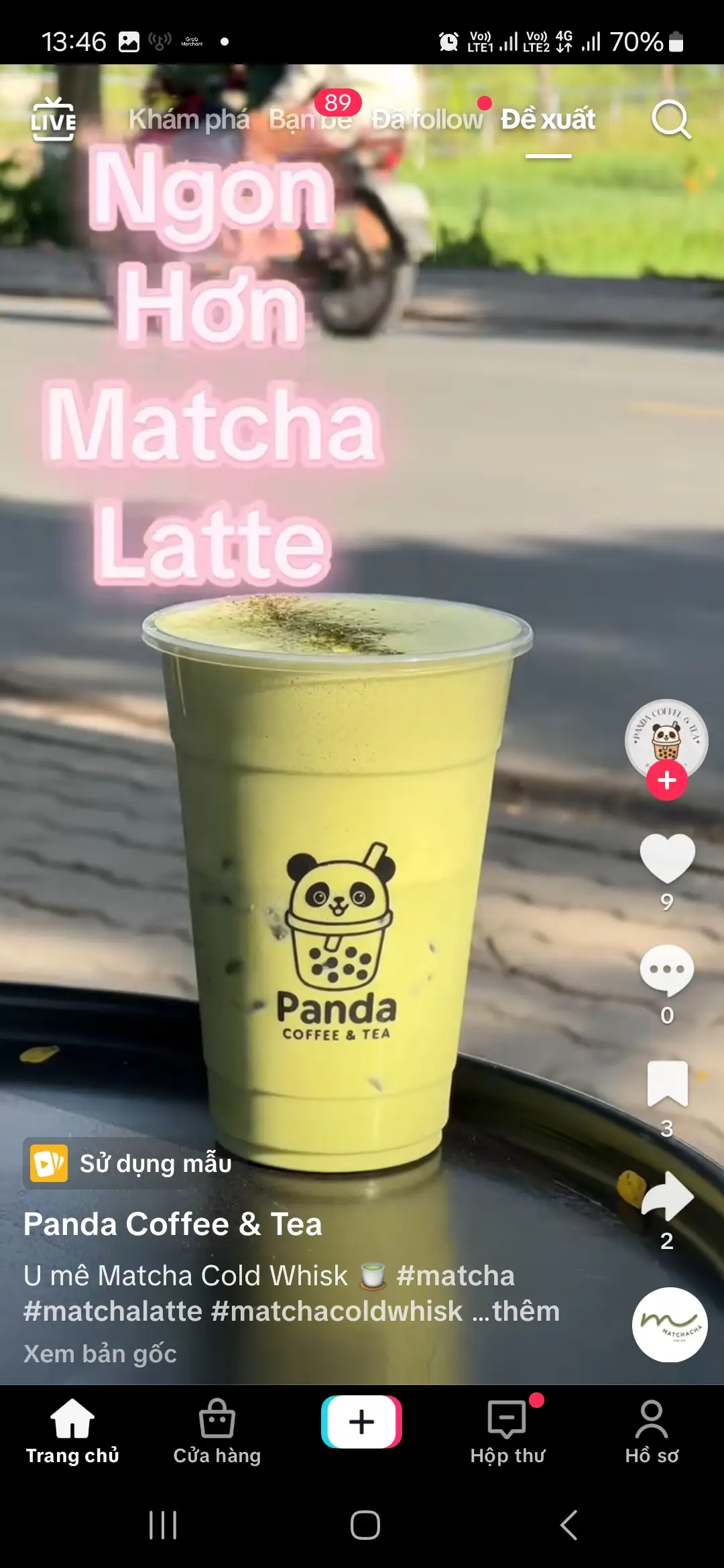 matcha latter - 39.000 ₫ tại SINH TỐ NƯỚC ÉP VIỆT HƯNG - Nguyễn Văn Linh