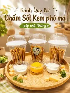 Hình ảnh Bánh quy sữa chấm kem dẻo phô mai