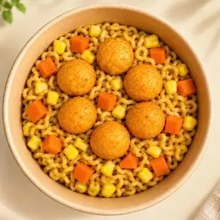 Hình ảnh Mì trộn tôm viên surimi