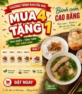 4 Phần đầy đủ tặng 1 Phần đầy đủ - 240.000 ₫ tại Em Bé Tày - Bánh Cuốn Cao Bằng - Đặng Thùy Trâm