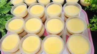 Hình ảnh bánh flan thơm, béo. mịn kèm cà phê -10 hủ