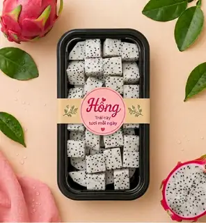Hình ảnh khay thanh long trắng ngọt thanh, tươi mát