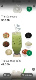Trà sữa xanh full topping - 47.000 ₫ tại Trà Sữa Thái Lan Con Voi Vàng - Trường Sa
