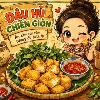 Hình ảnh đậu hủ chiên giòn 