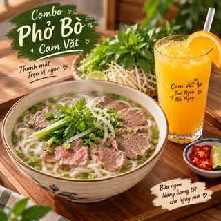 Hình ảnh PHỞ THẬP CẨM + CAM VẮT