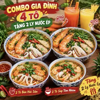 Hình ảnh Combo Gia Đình Đặt 4 Tô được + Tặng 2 Ly Nước Ép 