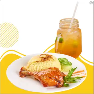 Hình ảnh Combo cơm gà nướng - trà đào tắc