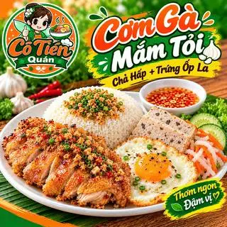 Hình ảnh Cơm gà mắm tỏi - chả hấp - trứng ốp la