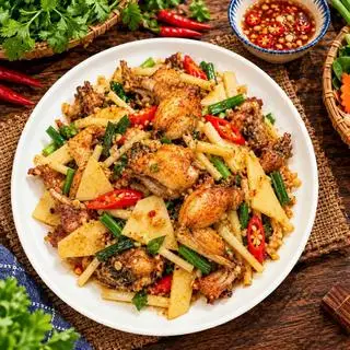 Hình ảnh Ếch Xào Măng