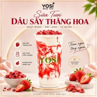 Hình ảnh Món Đang Gây Sốt-Sữa Tươi Dâu Sấy Thăng Hoa 