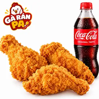 Hình ảnh Combo 3 Gà Giòn kèm Coca-cola 