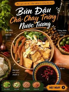 Hình ảnh Bún Đậu + Sườn Chay + Trứng Sợi Nước Tương