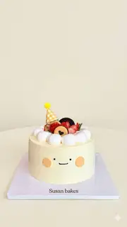 Bánh kem sinh nhật Vàng pastel mix trái cây - size 14cm - 310.000 ₫ tại Susan bakes - Bánh Sinh Nhật - Huỳnh Tấn Phát