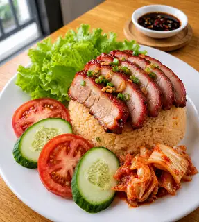 Hình ảnh CƠM XÁ XÍU + TRỨNG