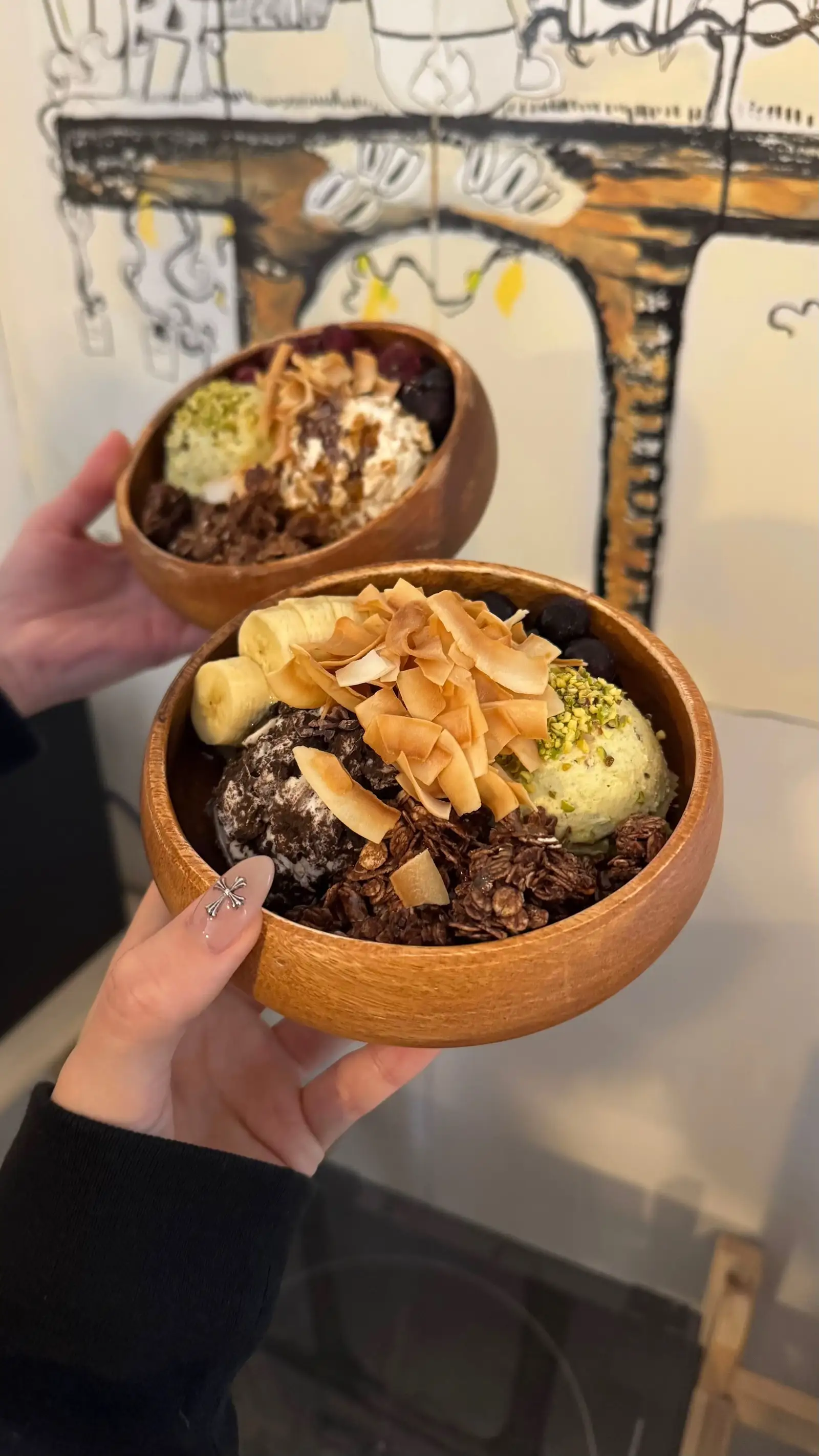 Hình ảnh 140gr Hy Lạp Mix Matcha&Oreo.Hoa quả+ Granola