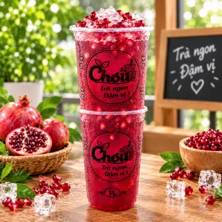 Hình ảnh Trà Lựu Đỏ thạch dừa 1 Lít