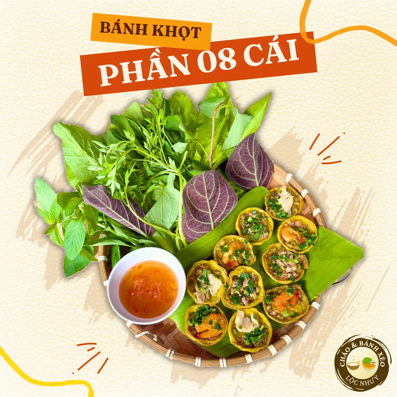 Bánh Khọt phần 8 cái - 70.000 ₫ tại Cháo & Bánh Xèo Sóc Trăng Lộc Như Ý - Xô Viết Nghệ Tĩnh