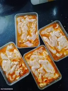 Hình ảnh vú heo ướp BBQ hộp 500G chưa nướng 