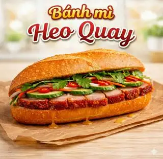 Bánh mì heo quay da giòn - 40.000 ₫ tại Bánh Mì Heo Quay A Tài - Phạm Thế Hiển