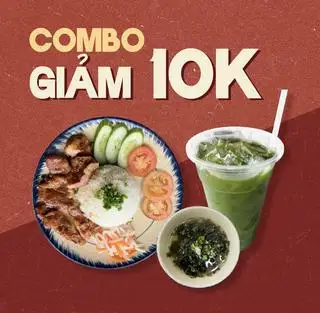 Hình ảnh 1 Cơm Tấm Nạc Dăm + 1 Topping + 1 Nước Mát + 1 Canh