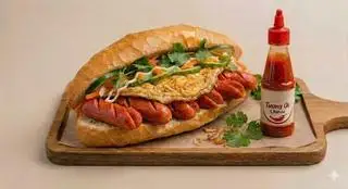 Hình ảnh Bánh Mỳ Trứng Xúc Xích 