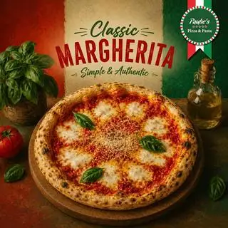 Pizza Sốt Cà Cổ Điển | Classic Margherita Pizza - 179.000 ₫ tại Paulie's Pizza & Pasta - Pizza Men Chua Lò Củi - Lê Văn Sỹ