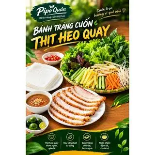 Hình ảnh Bánh Tráng Cuốn Thịt Heo Quay
