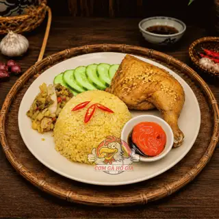 Hình ảnh Cơm đùi gà khổng lồ( gà CN) xốt mắm tỏi 